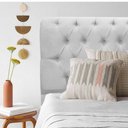 Ver imagem 1 de Cabeceira Estofada Capitonê Livia 90cm Solteiro para Cama Box Corino Branco - Gat Magazine