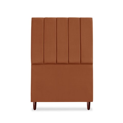 Cabeceira Cama Box Solteiro Estofada Carla 90 Cm Suede:terracota