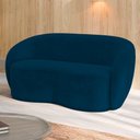 Ver mais imagens de Sofá 3 Lugares Living Orgânico Sala de Estar 180cm Garbin K04 Veludo Azul Marinho - Mpozenato