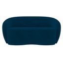 Ver imagem 1 de Sofá 3 Lugares Living Orgânico Sala de Estar 180cm Garbin K04 Veludo Azul Marinho - Mpozenato
