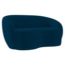 Ver imagem 3 de Sofá 3 Lugares Living Orgânico Sala de Estar 180cm Garbin K04 Veludo Azul Marinho - Mpozenato