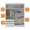Ver imagem 5 de Guarda-Roupa 100% MDF 4 Portas 3 Gavetas com Espelhos Sevilha Yescasa Branco