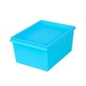 Kit 6 Caixa Organizadora Plástico com Tampa Azul 25X20X13 - Azul - 2