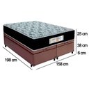 Ver imagem 3 de Cama Box Baú Queen Bipartido Sintético + Colchão Molas Ensacadas Sereneprime Sonnolux 158x198x69
