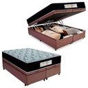 Ver imagem 1 de Cama Box Baú Queen Bipartido Sintético + Colchão Molas Ensacadas Sereneprime Sonnolux 158x198x69