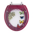 Ver imagem 1 de Assento Sanitario Poliester Decorado Borboletas Magenta Azalea para Bacia Celite 6lpf