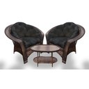 Ver imagem 1 de Conjunto de Poltronas Fibra Sintética 19 - 2 Poltronas + 1 Mesa Centro - Tecido Duna Preto