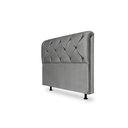 Ver imagem 1 de Cabeceira De Cama Box Daiana Queen 160cm X 118cm Suede Cinza Mz Decor