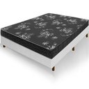 Ver imagem 2 de Cama Box Branca + Colchão Casal Andes Liso Preto Espuma D20 138x188x49cm