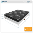 Ver imagem 3 de Cama Box Branca + Colchão Casal Andes Liso Preto Espuma D20 138x188x49cm