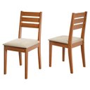 Ver imagem 2 de Kit 2 Cadeiras de Jantar com Assento Estofado Multimóveis Cr50253 Cinamomo/bege