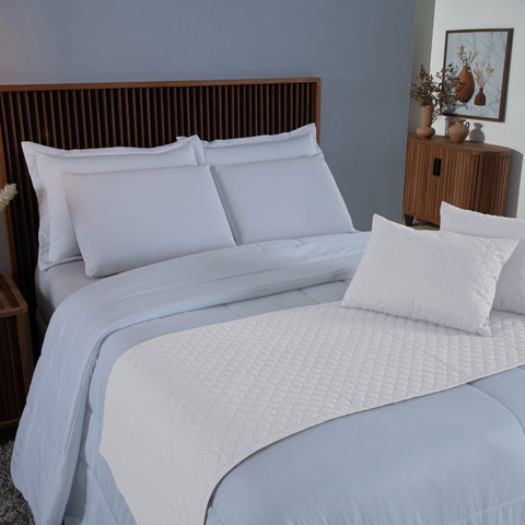 Peseira de Cama Comfort 5 Pçs King Almofadas Cheias Branco