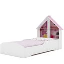 Ver imagem 4 de Cama Infantil Feminina Solteiro para Colchão de 88cm Gelius Casinha Branco Acetinado