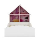 Ver imagem 3 de Cama Infantil Feminina Solteiro para Colchão de 88cm Gelius Casinha Branco Acetinado