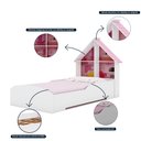 Ver imagem 2 de Cama Infantil Feminina Solteiro para Colchão de 88cm Gelius Casinha Branco Acetinado