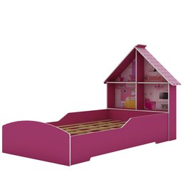 Cama Infantil Feminina Solteiro para Colchão de 88cm Gelius Casinha Pink - 4
