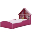 Ver imagem 6 de Cama Infantil Feminina Solteiro para Colchão de 88cm Gelius Casinha Pink