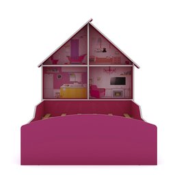 Cama Infantil Feminina Solteiro para Colchão de 88cm Gelius Casinha Pink - 5