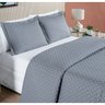 Cobre Leito King 3 peças Colcha Micropercal 200 Fios Bordada Ravena:Cinza - 3