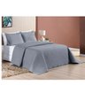 Cobre Leito King 3 peças Colcha Micropercal 200 Fios Bordada Ravena:Cinza - 2