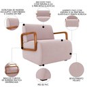 Ver imagem 3 de Poltrona Decorativa Orgânica para Sala Kit 2 Belarus K04 Veludo Rosê - Mpozenato