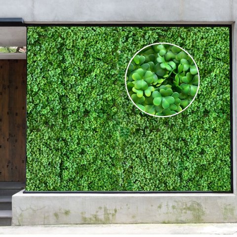 22 Folhagens Artificiais Trevo para Jardim Vertical Interno Decoração de Ambientes Visual Natural