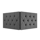 Ver imagem 5 de Cabeceira Elisa Queen Estofada Suede Capitonê Design Elegante Conforto para Quarto - Cinza