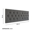 Ver imagem 4 de Cabeceira Elisa Queen Estofada Suede Capitonê Design Elegante Conforto para Quarto - Cinza