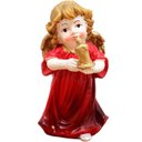 Ver imagem 1 de Enfeite Anjo Vermelho Anjinho com Vela em Resina Natal 13cm