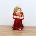 Ver imagem 2 de Enfeite Anjo Vermelho Anjinho com Vela em Resina Natal 13cm