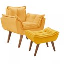 Ver imagem 1 de Kit Poltrona Opalla Com Puff Moveis D Salla Amarelo
