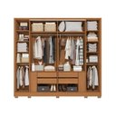 Ver imagem 7 de Guarda-Roupa 6 Portas e 4 Gavetas com Espelhos e Pés Dormitorio Open Marrom/Canela