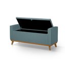 Ver imagem 2 de Banco Recamier Baú para Quarto Casal 150cm Linho com Base de Madeira Sofatec