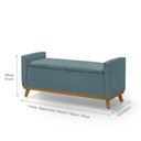 Ver imagem 4 de Banco Recamier Baú para Quarto Casal 150cm Linho com Base de Madeira Sofatec