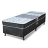 Cama Box + Colchão Solteiro Castor Molas Bonnel Class Slim One Face Preto e Branco 78 - 1
