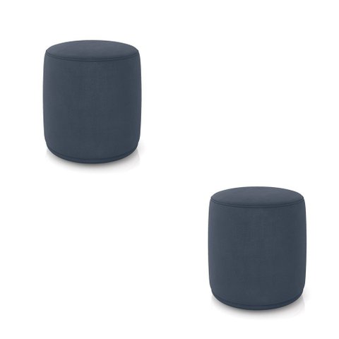 Puff Redondo Orgânico para Sala Kit 2 Malu Suede M11 - D’Rossi