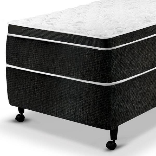 Cama Box Colchão Solteiro Castor Espuma D Black White Air One Face MadeiraMadeira