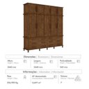 Ver imagem 4 de Guarda-roupa Casal 10 Portas e 12 Gavetas Triplex Berlim Malbec