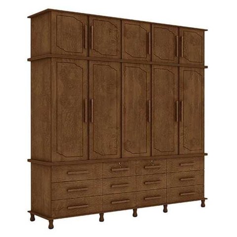 Guarda-roupa Casal 10 Portas e 12 Gavetas Triplex Berlim Malbec