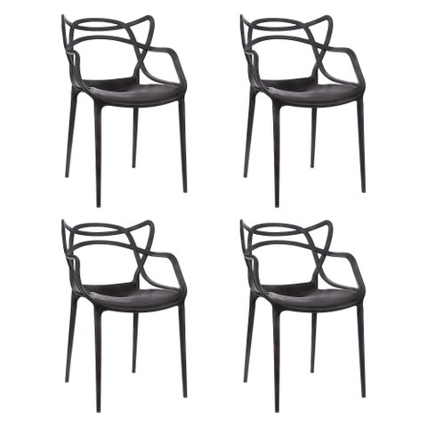 Kit 4 Cadeiras Allegra Polipropileno: Design Moderno para Sala de Jantar e Varanda