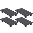 Ver imagem 1 de Kit 04 Suportes Para Cpu Com Rodízios Cyber L03 Preto - Lyam Decor
