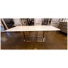 Mesa de Jantar Marmore Branco Base Metal Dourado Formosa - 2