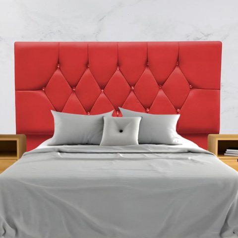 Cabeceira Cama Box Estofada Solteiro 90 Cm Suede Isabela:vermelho
