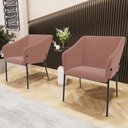 Ver imagem 2 de Kit 4 Cadeiras para Sala de Jantar Estar Living Olívia L02 Suede Rosê - Lyam Decor