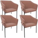 Ver imagem 1 de Kit 4 Cadeiras para Sala de Jantar Estar Living Olívia L02 Suede Rosê - Lyam Decor