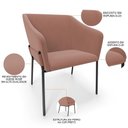 Ver imagem 4 de Kit 4 Cadeiras para Sala de Jantar Estar Living Olívia L02 Suede Rosê - Lyam Decor