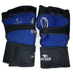 Luva de Musculação Offside Neoprene com Munhequeira:Preto/P - 3