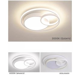 Luminária de Led de Sobrepor Redonda Bivolt 31w 3 em 1 com Luz Central Dupla:branco - 8
