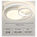 Ver imagem 7 de Luminária de Led de Sobrepor Redonda Bivolt 31w 3 em 1 com Luz Central Dupla:branco