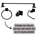 Ver imagem 4 de Kit Banheiro Quadrado Inox Acessórios 4 Peças Preto Fosco:preto Fosco